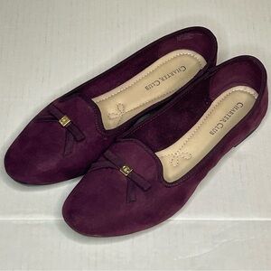 Women's Size 7 Dress Shoes Flats Loafers Slipon Bow Accent Wine Red Charter Club